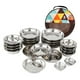 thumbnail image 1 of Bewildely Juego de vajilla de 22 uds, platos de acero inoxidable pulidos resistentes al desgaste, herramientas de cocina redondas para exteriores, viaje, Cocina y Comedor Bewildely HA066375-00, 1 of 6