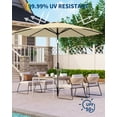 thumbnail image 4 of 10FT Patio Umbrella with 40 Solar LED Lights – Waterproof UV-Resistant Windproof Market Table Parasol – 8 Ribs, Tilt Crank for Garden, Pool, Deck, Backyard – Color: Beige, 4 of 7