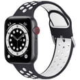 thumbnail image 1 of WFEAGL Silicone Apple Watch Band Sport Strap with Air Hole 42mm 44mm 45mm Black White, 1 of 8