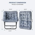 thumbnail image 3 of LIFERECORD Oversized Faux Fur Folding Chair - Plush Lounge Chair for Adults, Large Foldable Reading Chair for Bedroom, Dorm & Living Room, Gray, 3 of 7