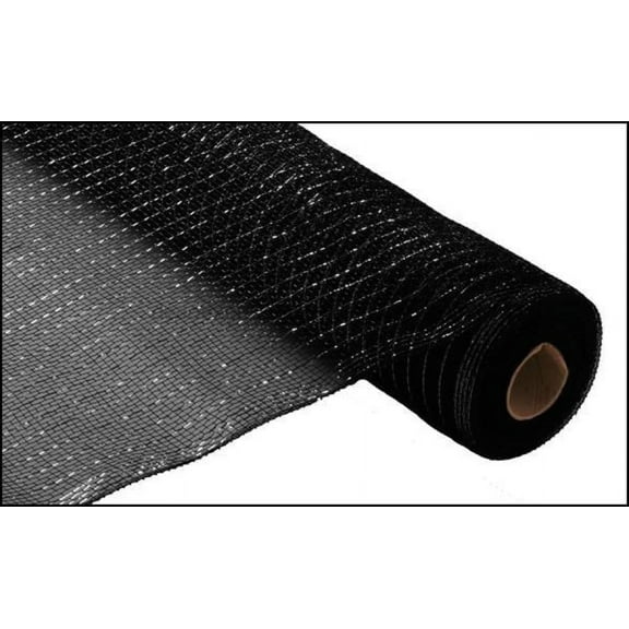 21"X10Yd Metallic Mesh Black W/Black Foil RE100102