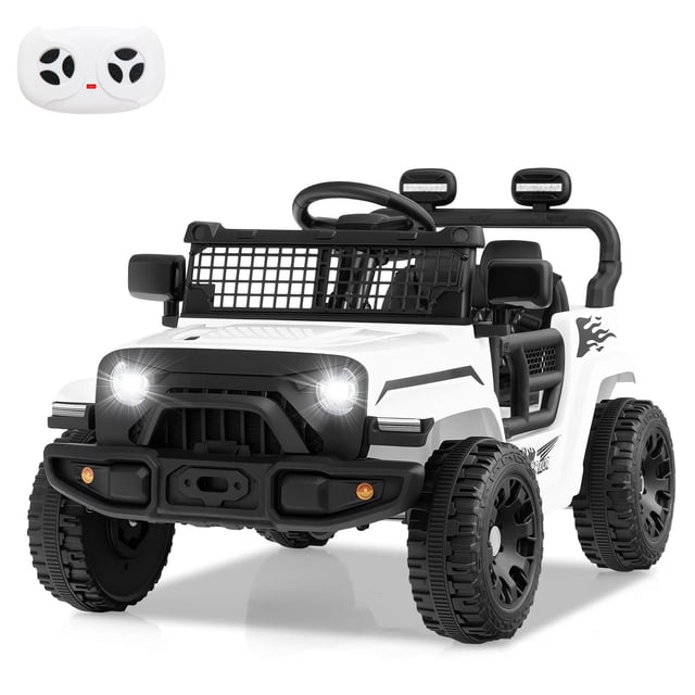 Costway 12V Kids Ride on Truck Car Battery Powered Electric Vehicle with Remote Control White