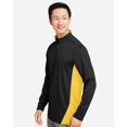thumbnail image 2 of Harriton M786 Men's Flash Snag Protection Plus IL Colorblock Quarter-Zip Pullover-Black/ Sunray Yellow-2XL, 2 of 6