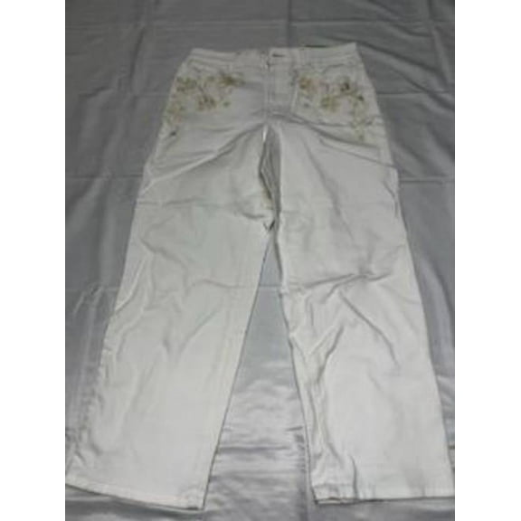 MSRP $80 Inc International Concepts Womens Embroidered Jeans White Size 8