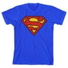 Superman Logo Boy's Royal Blue T-shirt-XL