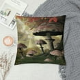 thumbnail image 2 of Nawypu  Fantasy Throw Pillow Cushion Cover, Enchanted Forest Scenery with Mushrooms and Fairies Dark Image, Decorative Square Accent Pillow Case, Maroon Grey, 2 of 5