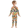 thumbnail image 6 of FORMRS Long Sleeve Top and Pants Pajama Set for Niños 2-Piece Sleepwear, Sizes 18M-8Y, Black Clover Pattern, 6 of 6