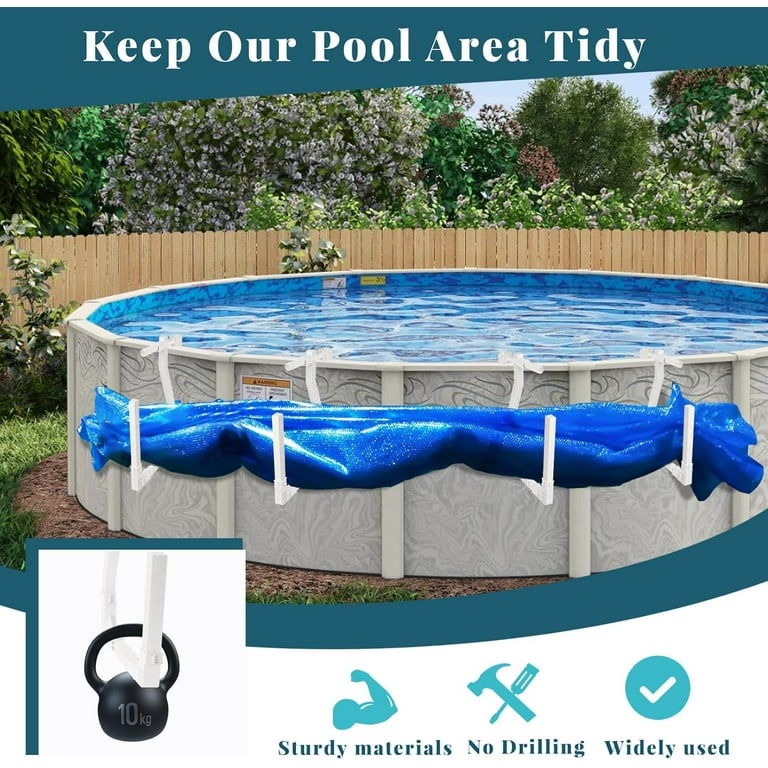 Solar Cover Holder for above Ground Pool Adjustable Pool Cover Holder for Pool Solar Blanket Storage U shaped Pool Cover Hooks Keep Solar Blankets Off The Ground White 4 packs Walmart