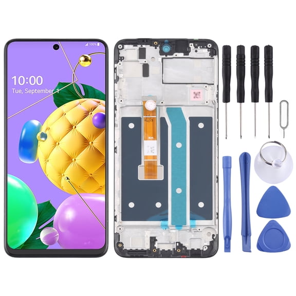 Cellphone Repair Parts LCD Screen and Digitizer Full Assembly with Frame for LG K52 / K62 / Q52 LMK520 LM-K520 LMK520E