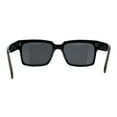 thumbnail image 4 of Mens Classy Moulded Thick Horn Rim Rectangle Fashion Sunglasses Shiny Solid Black, 4 of 4