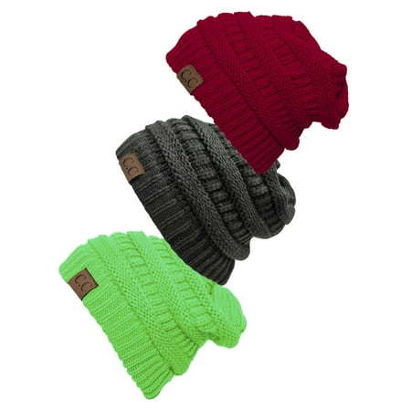 - Women's 3-Pack Knit Beanie Cap Hat
