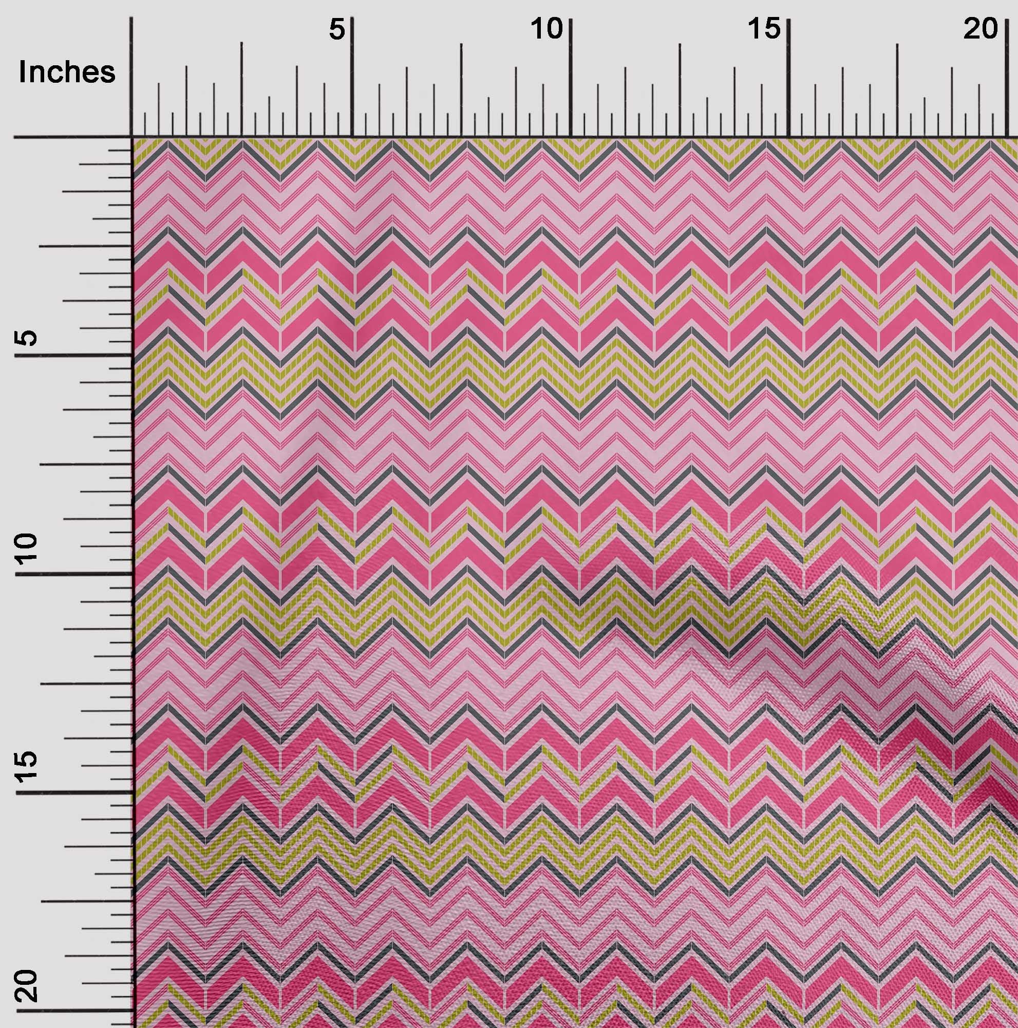 oneOone Organic Cotton Poplin Twill Fabric Chevron Geometric Printed ...