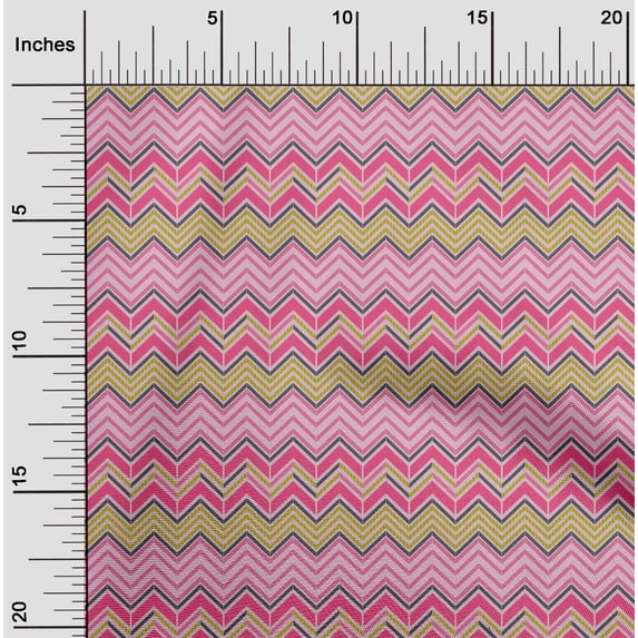 oneOone Polyester Lycra Fabric Chevron Geometric Print Fabric BTY 56 Inches Wide