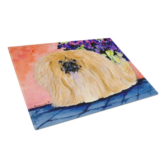 Caroline's Treasures Pekingese Glass Cutting Board Large