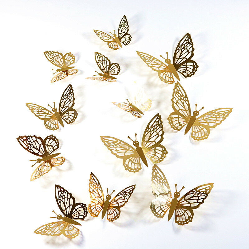 12Pcs Christmas Tree Xmas Butterfly Decorations Baubles Party Wedding Ornament A 
