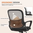 thumbnail image 2 of Silla de oficina ergonómica Sweetcrispy de malla, respaldo medio, negra, 2 of 5