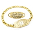 thumbnail image 1 of MedicEngraved Yellow Gold Stainless Steel Custom Medical Alert Bracelet - 5mm Figaro Link, 1 of 7