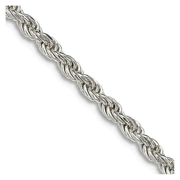 925 Sterling Silver 2.25mm Sparkle-Cut Rope Chain Necklace 26 Inch Chain Necklace for Women and Men