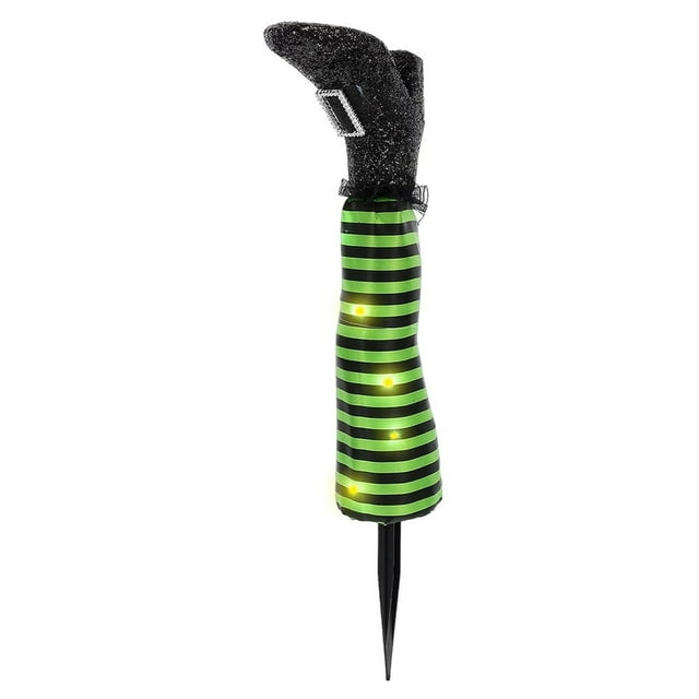 Halloween LED Evil Witch Legs Light Upside Down Stripe for Outdoor 2PCS Green
