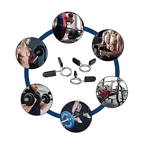 Lot De 4 Colliers à Ressort Vockvic 28 Mm – Pinces Pour Haltères En Acier Et ABS, Antidérapantes