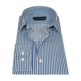 thumbnail image 3 of Men's Shirt ENZO PARK Turkey Soft Cotton Wrinkle Resistant Enzo8 Navy Stripe, 3 of 5