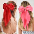 thumbnail image 5 of 3Pcs Hair Bows for Women Natural White Hair Bow Big Hair Bows Clips for Girls Silky Satin Large Hair Ribbons Oversized Long Tail Hair Bows Hair Barrettes Hair Accessories Christmas Gifts, 5 of 7