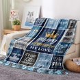 thumbnail image 4 of Gifts for Wife Blanket for Men Women Wife Her Couple,Blue Romantic Marriage Gifts for Her Throw Blanket,Happy Anniversary to My Wife from Husband, Valentines Gift Idea 50x60, 4 of 6