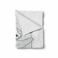 thumbnail image 2 of Sloth Soft Flannel Fleece Throw Blanket, Sloth Animal Outline on Branch with Ornate Details Swirled Elements, Cozy Plush for Indoor and Outdoor Use, 50" x 70", Black White, by Ambesonne, 2 of 6