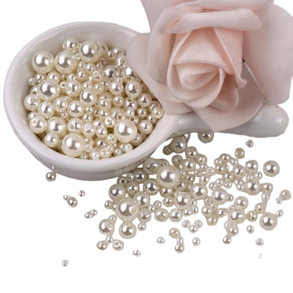 WINDLAND 150Pcs Round Artificial Pearls 3mm-8mm Imitation Pearls Beads for Craft Jewelry Making Bracelets Necklaces Headpieces