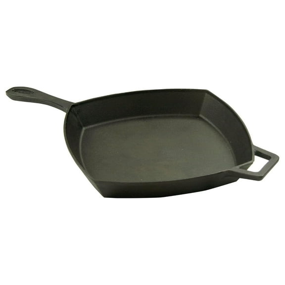 7433 12-in Square Cast Iron Skillet Features Helper Handle Perfect For Breakfast Pan Frying Sautéing and Baking