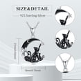 thumbnail image 2 of Dorunmo 2 Cat Necklace 925 Sterling Silver Cat Pendant with Black Crescent Moon Necklace Gothic Jewelry Halloween Gifts for Women, 2 of 6