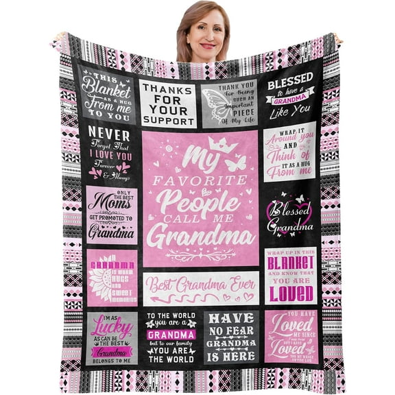 Grandma Gifts, Gifts for Grandma, Grandma Christmas Birthday Gifts, Grandmother Gifts, Gifts Ideas for Grandma, Best Grandma Gifts, First Time Grandma Gifts Blanket - 60x 50 Inches