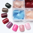 thumbnail image 4 of 576pcs Short Press on Nails Round Square Fake Nails Full Cover Glossy Gel Press on Nails Short Artificial Fingernail False Acrylic Presson Tips 24 Colors for Girls Women, 4 of 10