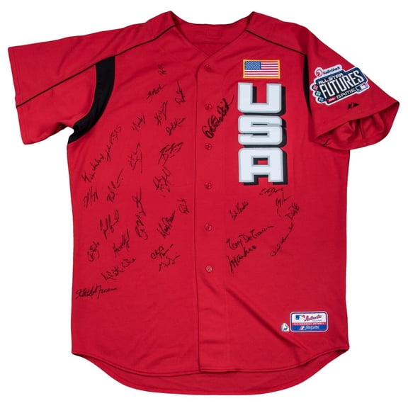 2003 All Star Futures Game Team Signed Jersey Joe Mauer Rookie JSA COA MLB