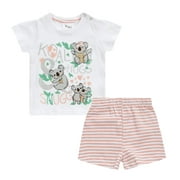 Babies Baby Girls Koala Design Summer Pyjama Set / Pajama / Nightwear – Age 9-12 Months
