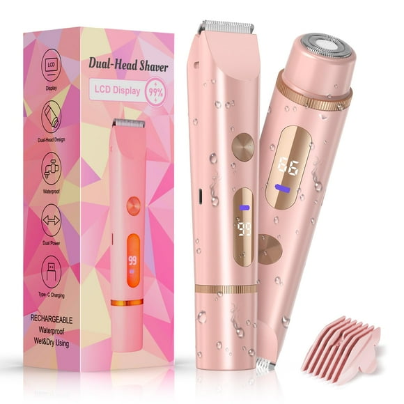 Maquinilla de afeitar eléctrica 2 en 1 Bikini Trimmer BEIDUONA para mujer, color rosa