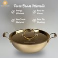 thumbnail image 4 of Swadeshi Blessings Exclusive Range Brass Kadai/ Wok Pan for Cooking with Lid/Teflon-Free/Naturally Non-Stick Brass Utensils with Tin Coating (3 Litres), 4 of 9