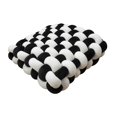 thumbnail image 4 of Almohada con nudo, cojín de felpa de punto, cojín nórdico para silla, cojín decorativo para asiento para habitación, dormitorio, decoración del hogar En y negro, 4 of 8