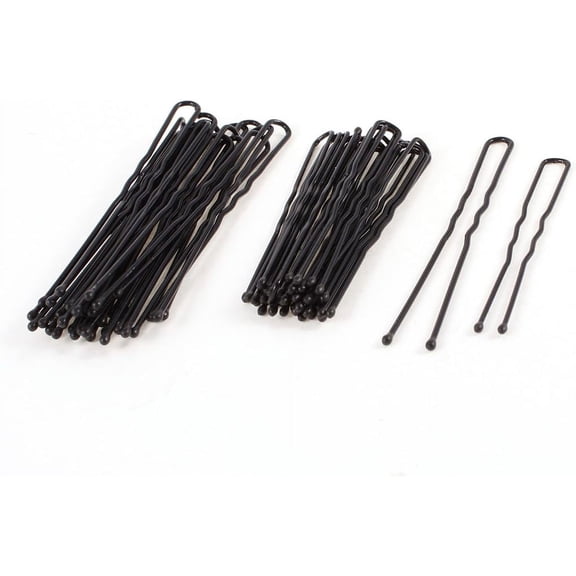 Waved Hair Pins U SHAPE Grips Hair Styling Clips Slides Metal Bobby Pin Black 3 Assorted size Pack