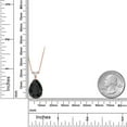 thumbnail image 2 of Gem Stone King 10.68 Ct Pear Shape Black Onyx 18K Rose Gold Plated Silver Pendant with Chain, 2 of 3