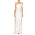 thumbnail image 1 of Vestido Largo Con Tirantes Finos Vestido de tirantes finos para mujer Vestido de fiesta sin espalda con volantes irregulares (Blanco M) Ygjytge para Mujer Blanco T S, 1 of 8