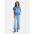 thumbnail image 3 of Time and Tru Women's Cotton Eyelet Top with Short Sleeves, Sizes XS-XXXL, 3 of 6