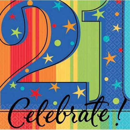 Happy Birthday 'A Year to Celebrate' 21st Birthday Small Napkins (Best Way To Celebrate 21st Birthday)