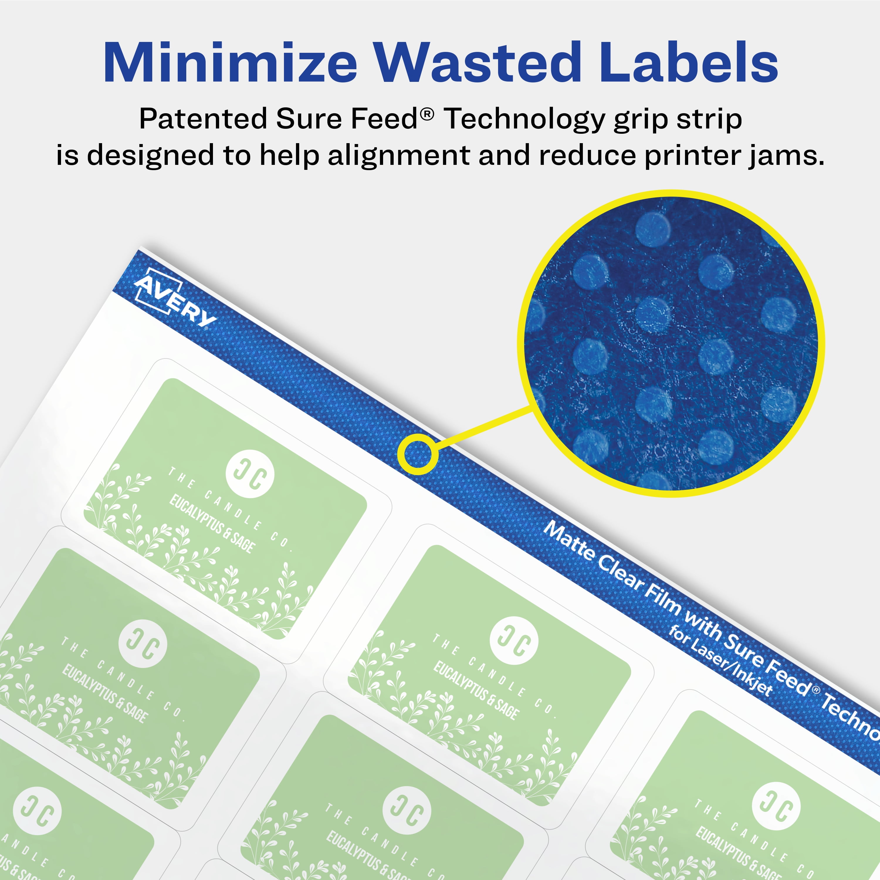 Avery Matte Clear Rectangle Labels, 1-1/4" x 1-3/4", 1,600 Total