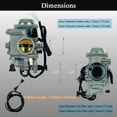 thumbnail image 3 of Carburetor Kit TRX350 Fits for Honda Rancher 350 2000-2006 TRX350TM TRX350TE TRX350ES TRX350FE TRX350FM Fourtrax 300 TRX450 Foreman 4 Stroke ATV with Oil Air Filter Choke Cable (Male Plug), 3 of 7