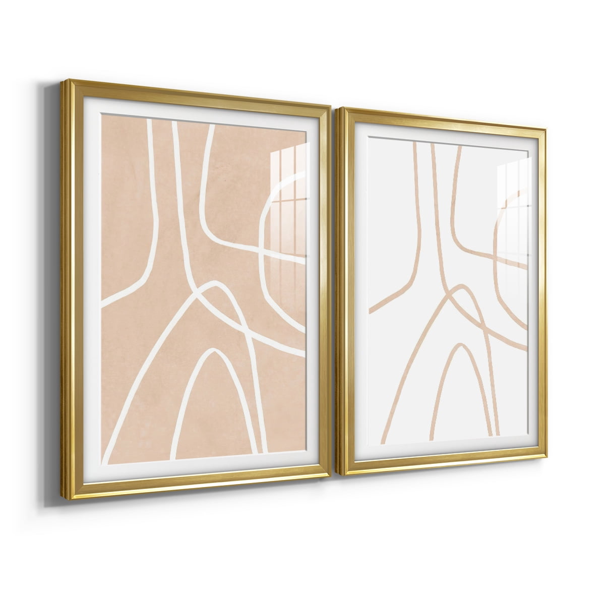 Wexford Home Clean Contour I Premium Framed Print, 26.5" x 36.5" - Ready to Hang, Gold (Set of 2)