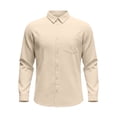 thumbnail image 5 of Letdown Mens 2 Pieces Cotton Linen Sets Long Sleeve Casual Shirt Summer Beach Wide Leg Pants Lounge Vacation Outfits Set Spring Fall Loungewear, 5 of 6