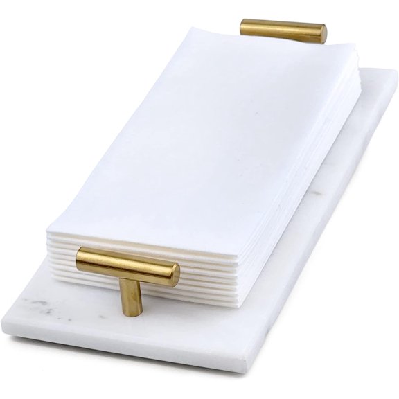 Guest Towel Holder Tray for Bathroom White Marble Tray Napkin Holder for Bathroom Paper Hand Towel Holder