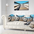 thumbnail image 3 of Designart Long Boardwalk into Blue Seashore - Seashore Throw Pillow - 12x20, 3 of 5