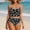 Black, variant on 2 Piece Swimsuit for Women Floral Print Spaghetti Straps Swim Crop Top with High Waisted Bottom Summer Beach Outfits
